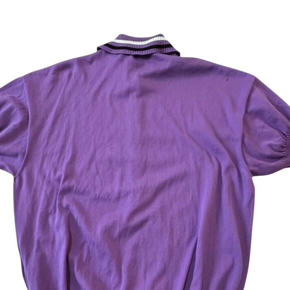 Plan C Striped Collar Cotton Knit Polo, Lavender, Size 42 IT, New with tag - Picture 10 of 15